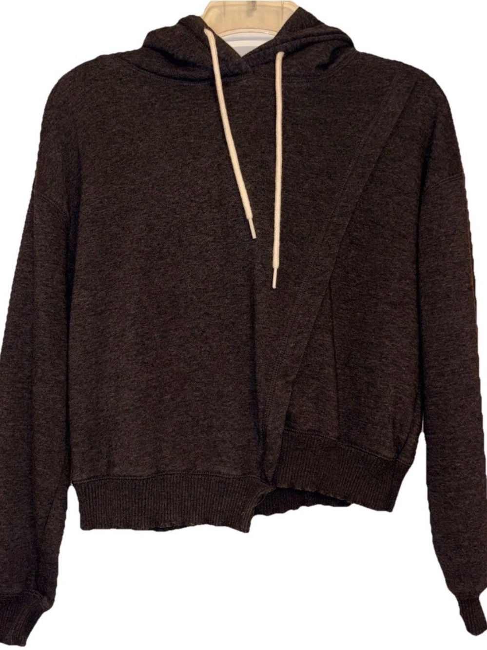Zenana Outfitters Charcoal Hoodie with White Drawstrings